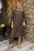 Made in Italy Purdy Pure Cotton Smock Dress Dark Chocolate